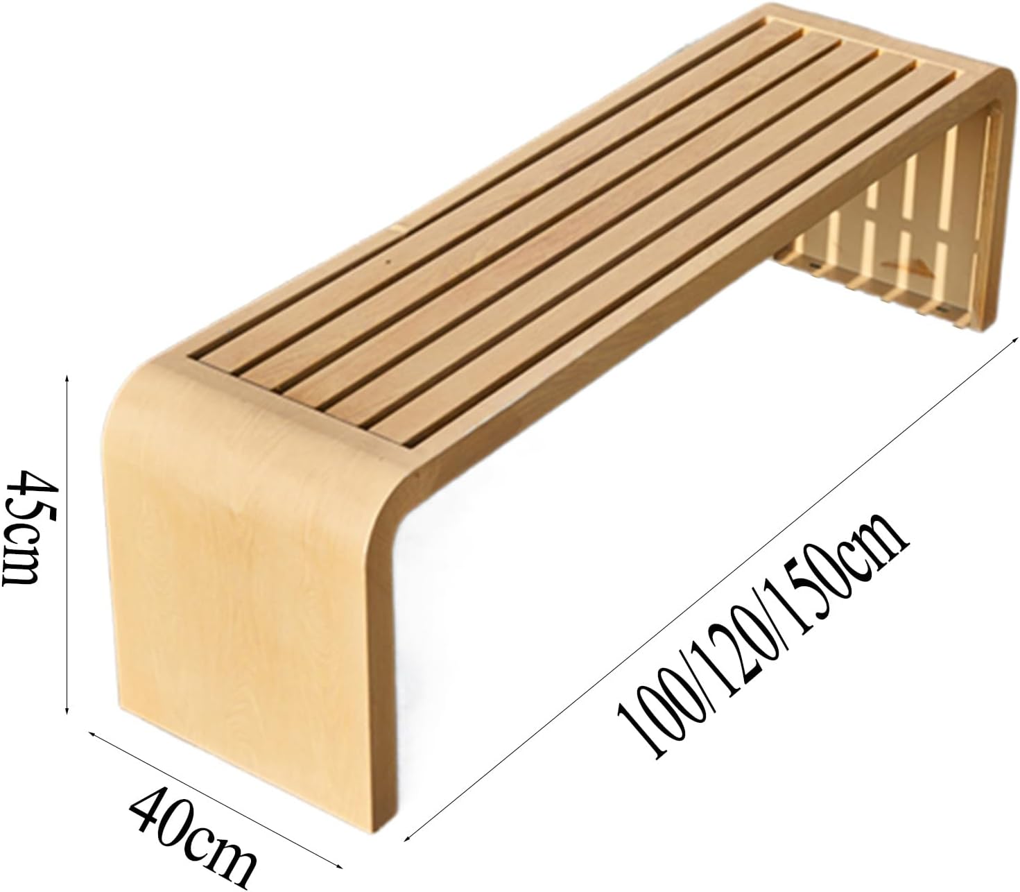 3 Seater Backless Metal Garden Bench Weatherproof Park Seat 1m