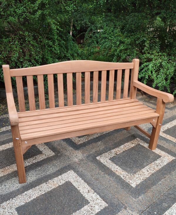 3 Seater Solid Teak Garden Bench Heavy Duty Patio Park Seat