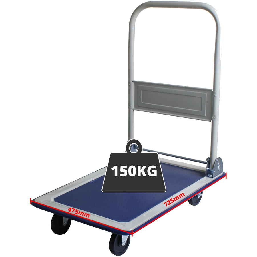 150KG Folding Platform Hand Truck Trolley Cart Flat Bed Non Slip Wheels