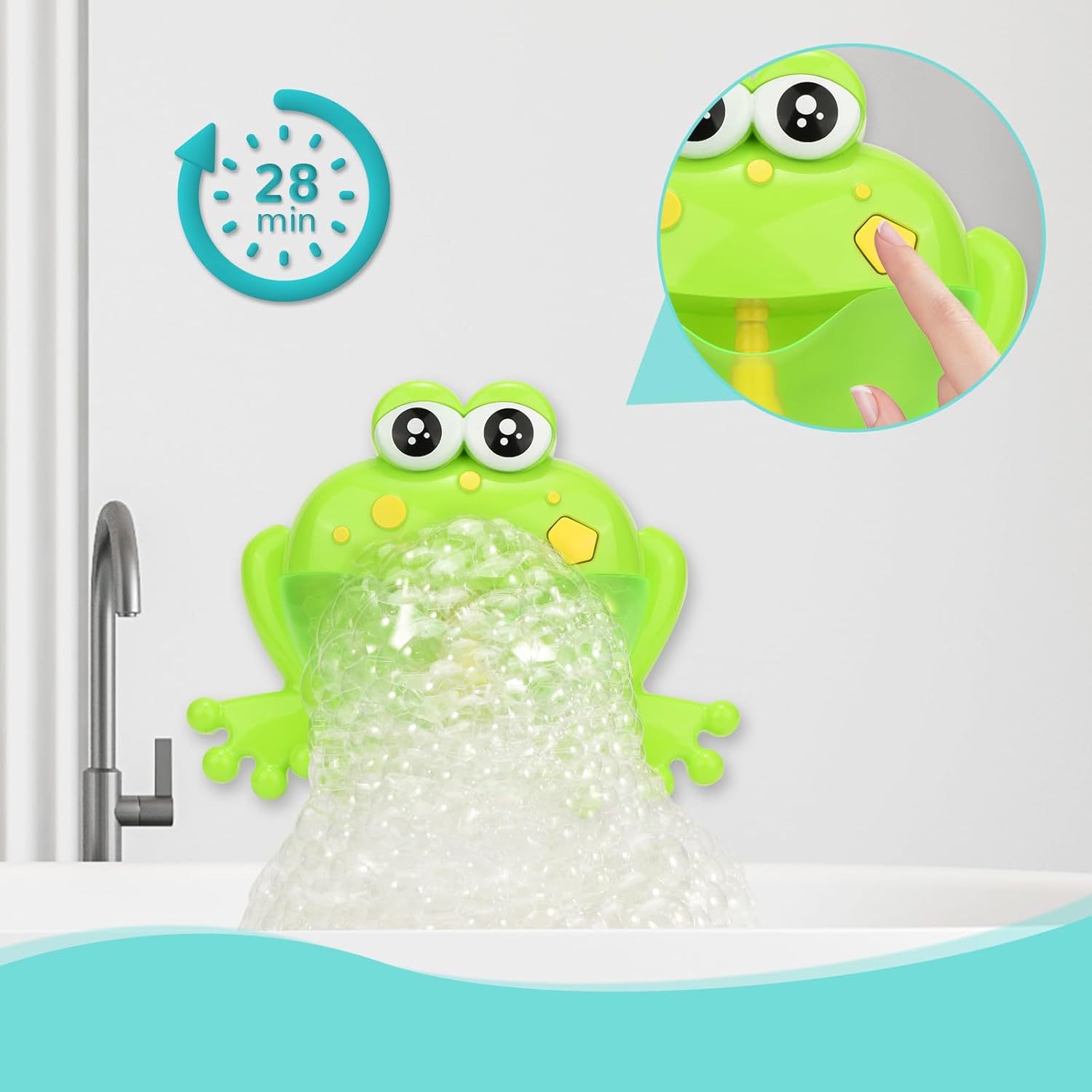 Frog Bath Bubble Toy LED Music Automatic Bubble Maker
