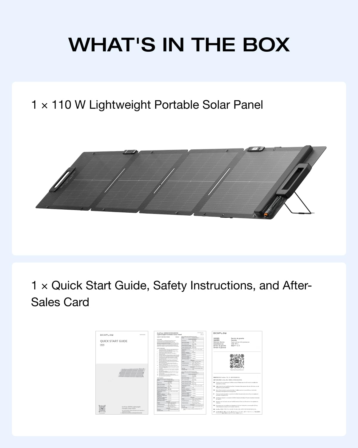 110W Portable Foldable Solar Panel IP68 Camping RV Charger