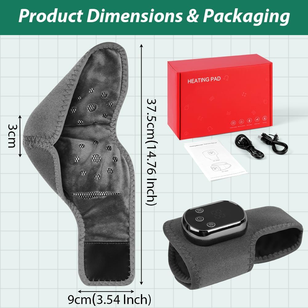 Heated Ankle Foot Massager 2PCS Cordless Wrap Vibration Brace