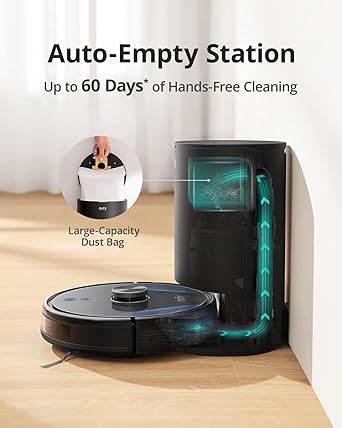 Robot Vacuum Mop Self Empty 60 Days Laser Mapping 3000Pa WiFi