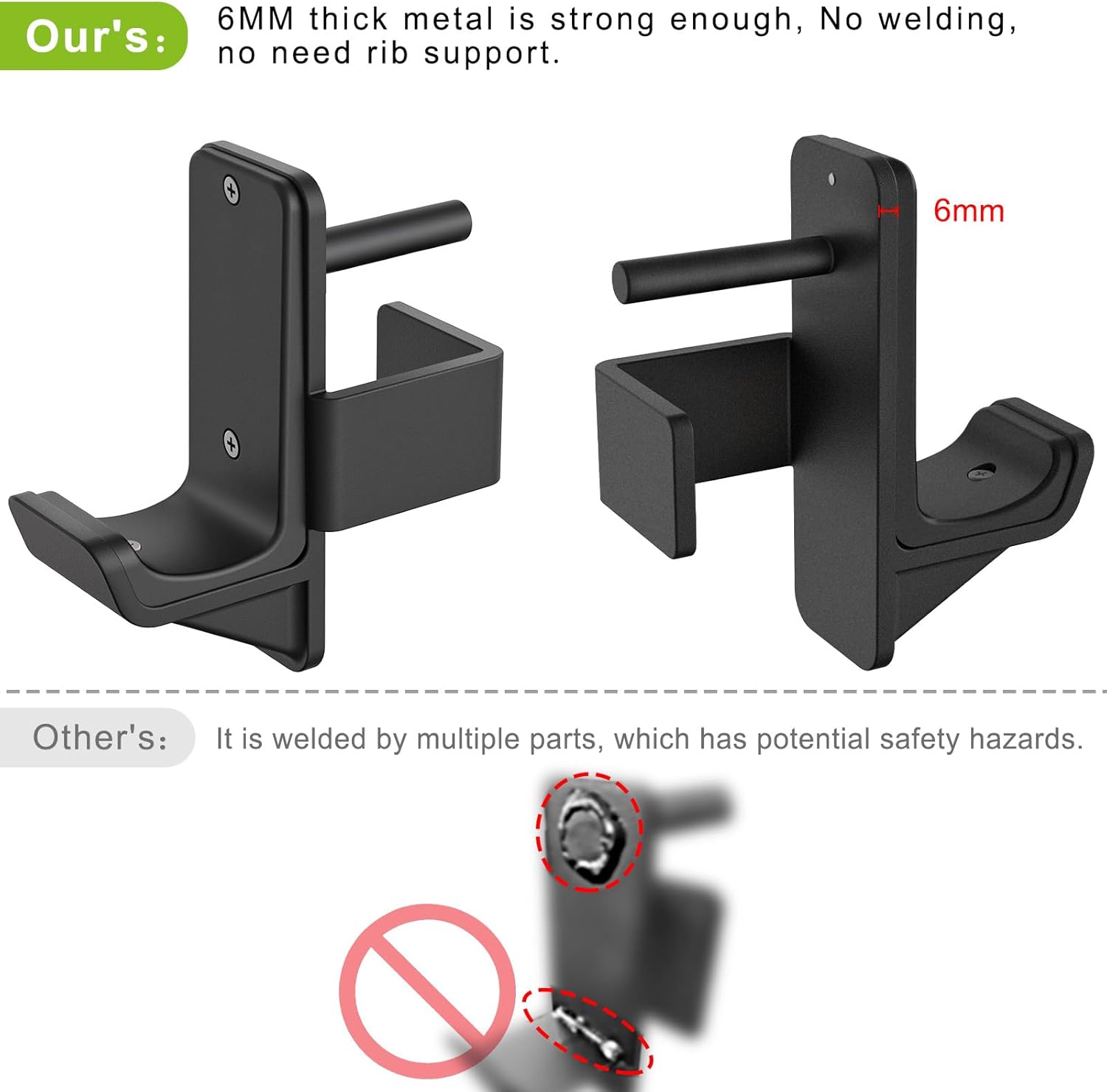 Power Rack J Hooks and Safety Spotter Arms Heavy Duty Barbell Holders