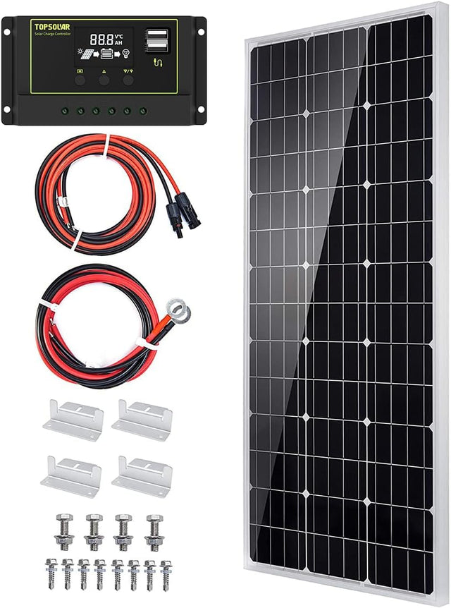 100W Solar Panel Kit 12V Off Grid RV Boat Home Charger