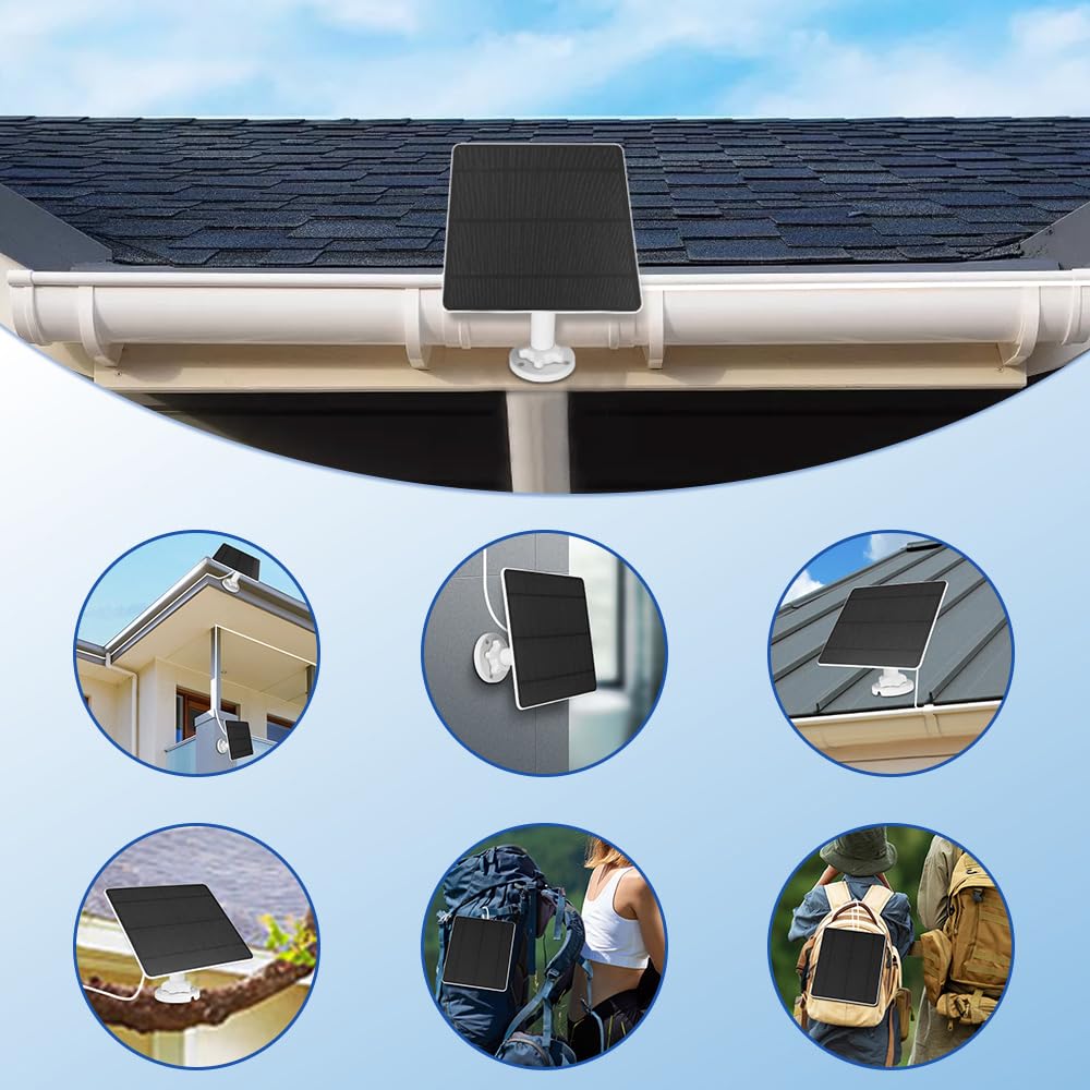 2 Pack 5W Solar Panel Charger For Battery Security Camera
