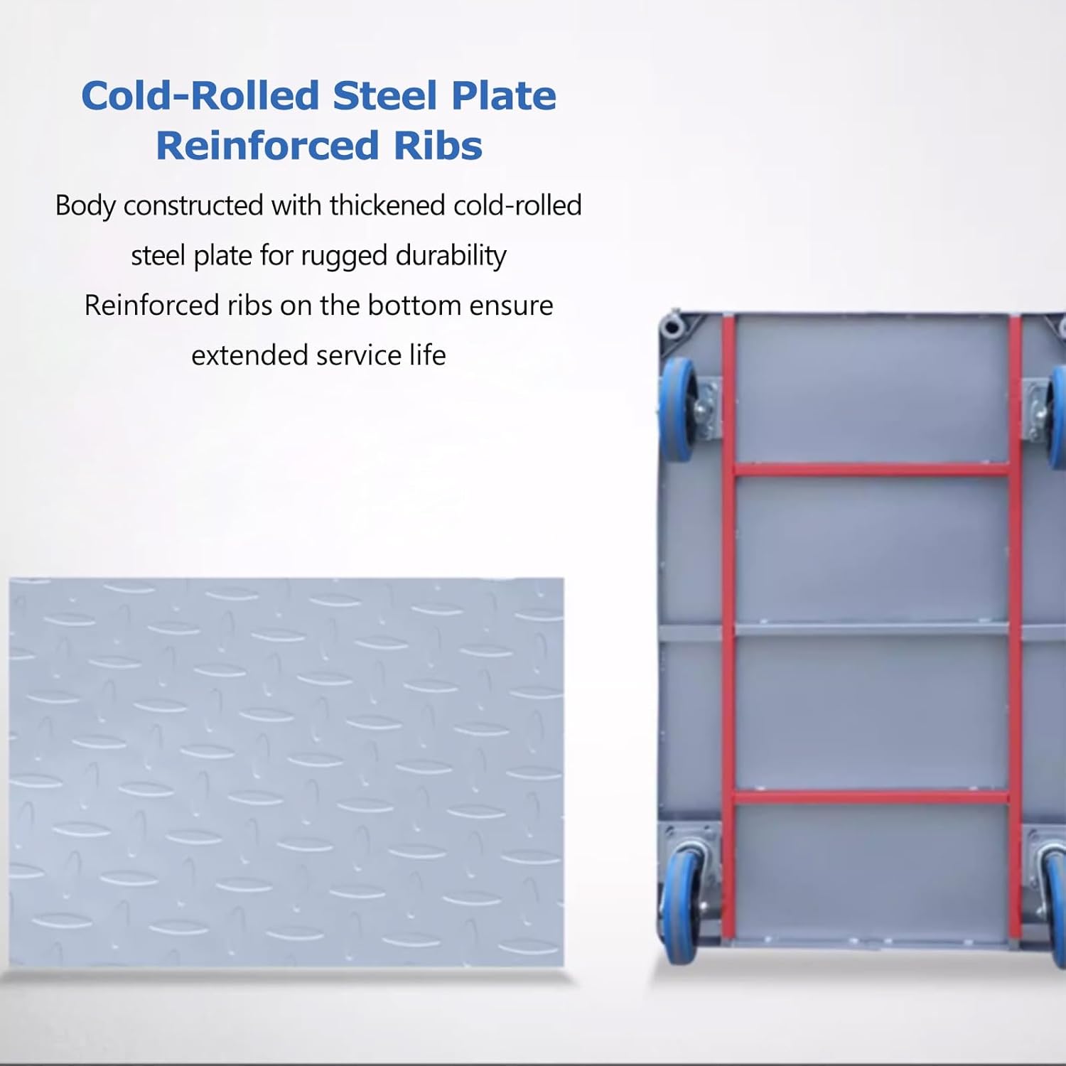2200LB Platform Truck with Cage 8 Inch Wheel Cart