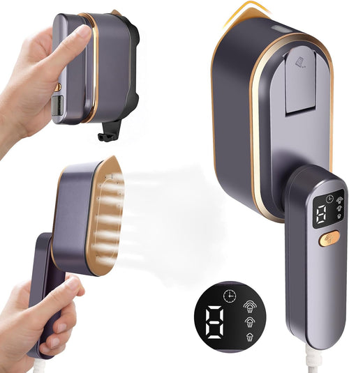 Travel Garment Steamer 1200W 10s Fast Heat LED 2in1 Foldable Iron