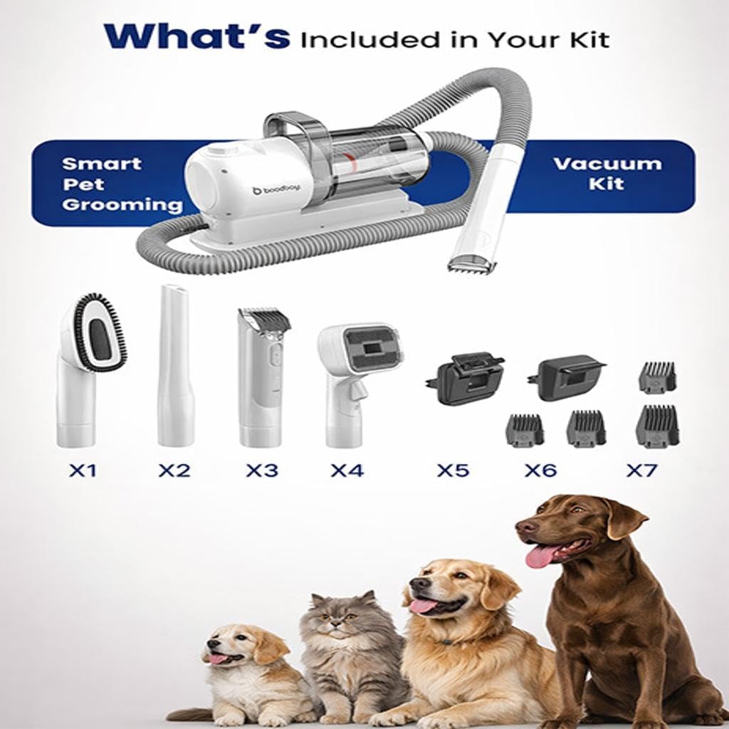 Dog Cat Grooming Vacuum Kit 13000Pa 7 Tool 2.5L