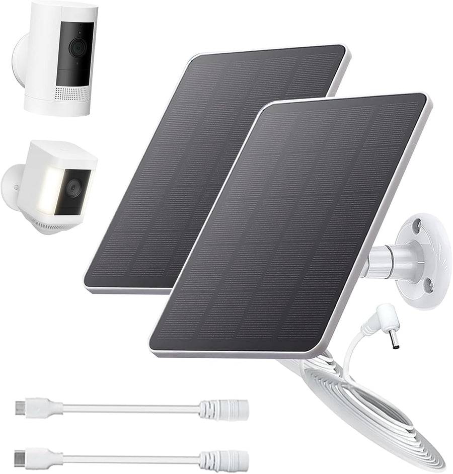2 Pack 5V Solar Panel Charger For Battery Security Camera