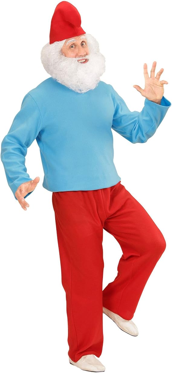 Adult Gnome Costume Set Hat Top Trousers Fancy Dress L