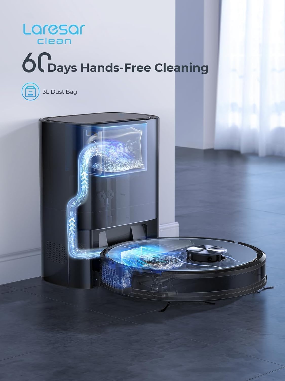 Robot Vacuum Mop Self Empty 5000Pa LiDAR 180Min WiFi Pet Hair