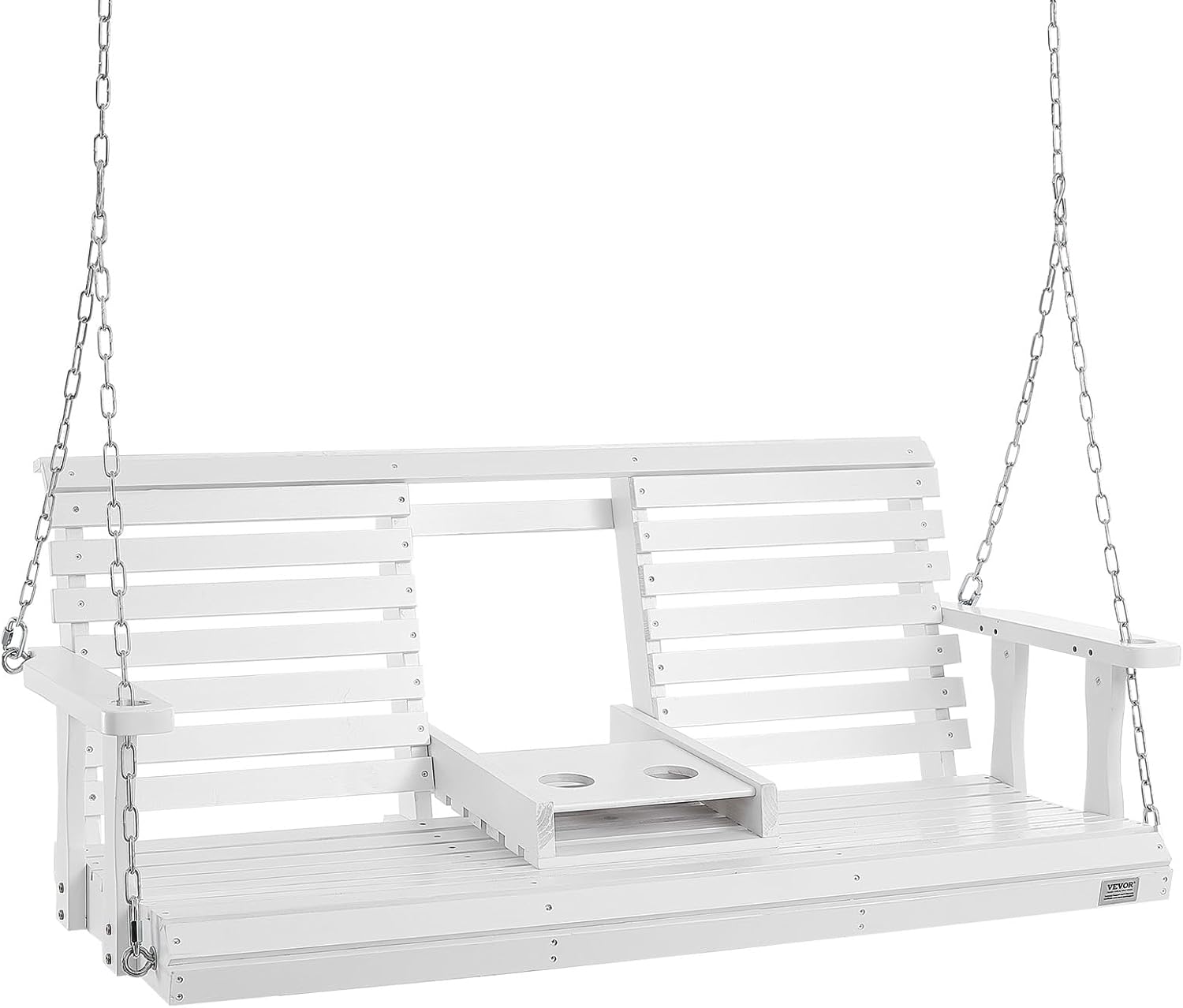 Wooden Porch Swing Bench 5ft with Foldable Cup Holder
