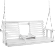 Wooden Porch Swing Bench 5ft with Foldable Cup Holder