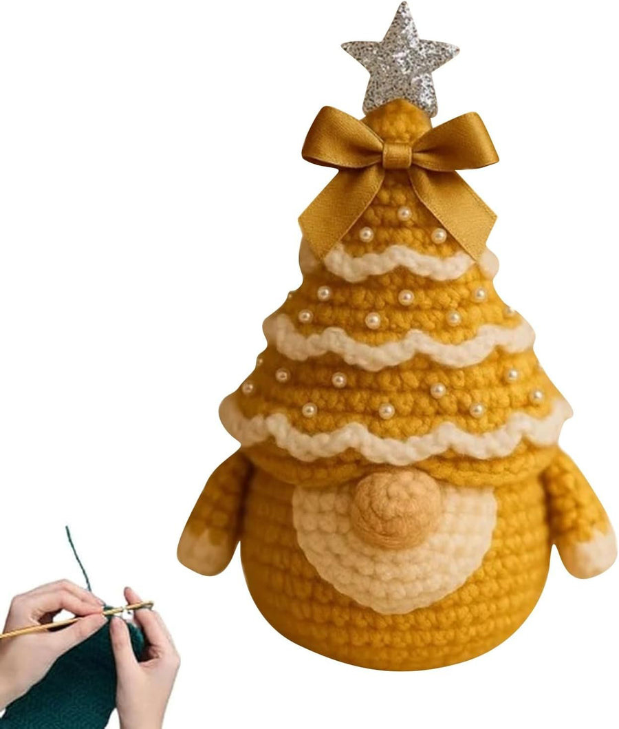 Christmas Gnome Crochet Kit DIY Beginner Craft Set 15cm