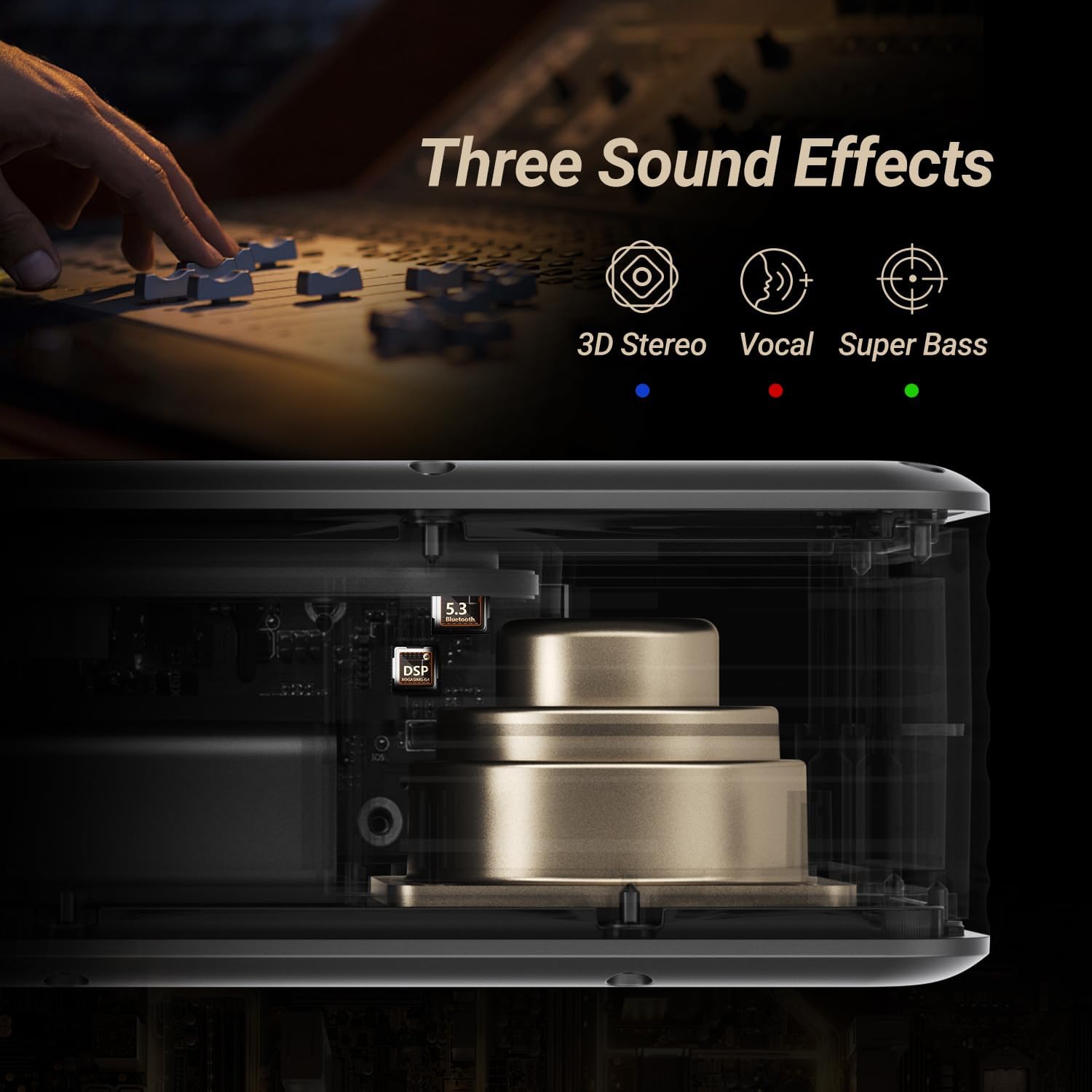 Portable Bluetooth Speaker 50W Deep Bass IPX7 Waterproof 24H Play