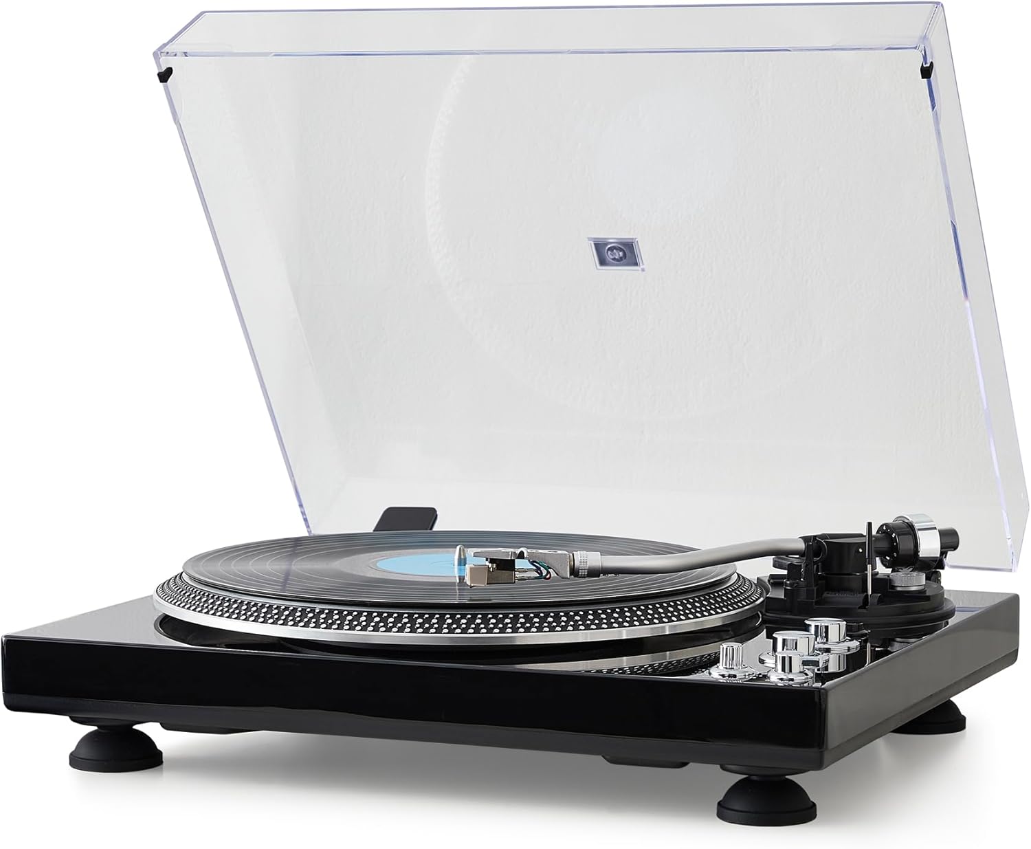Hi-Fi Belt-Drive Turntable with Premium Cartridge, 33/45 RPM, Auto-Return