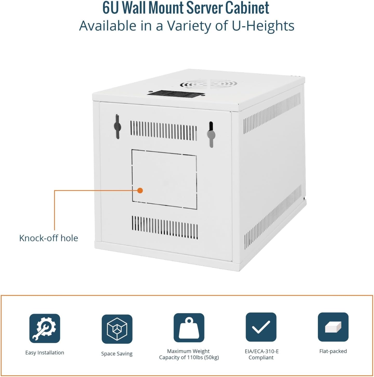 6U 10 Inch Wall Mount Network Cabinet White