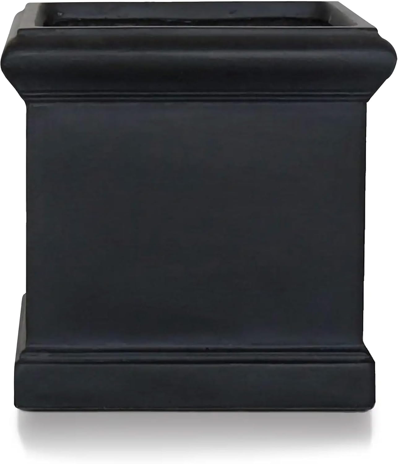 55cm Large Square Planter Black Stone Effect Garden Tree Pot