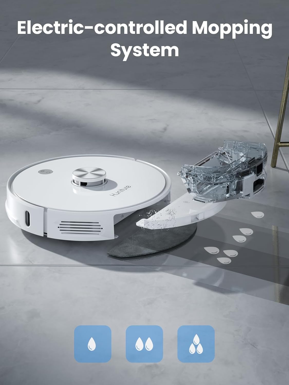 Robot Vacuum Mop Self Empty 4000Pa LiDAR Smart Mapping 250min WiFi
