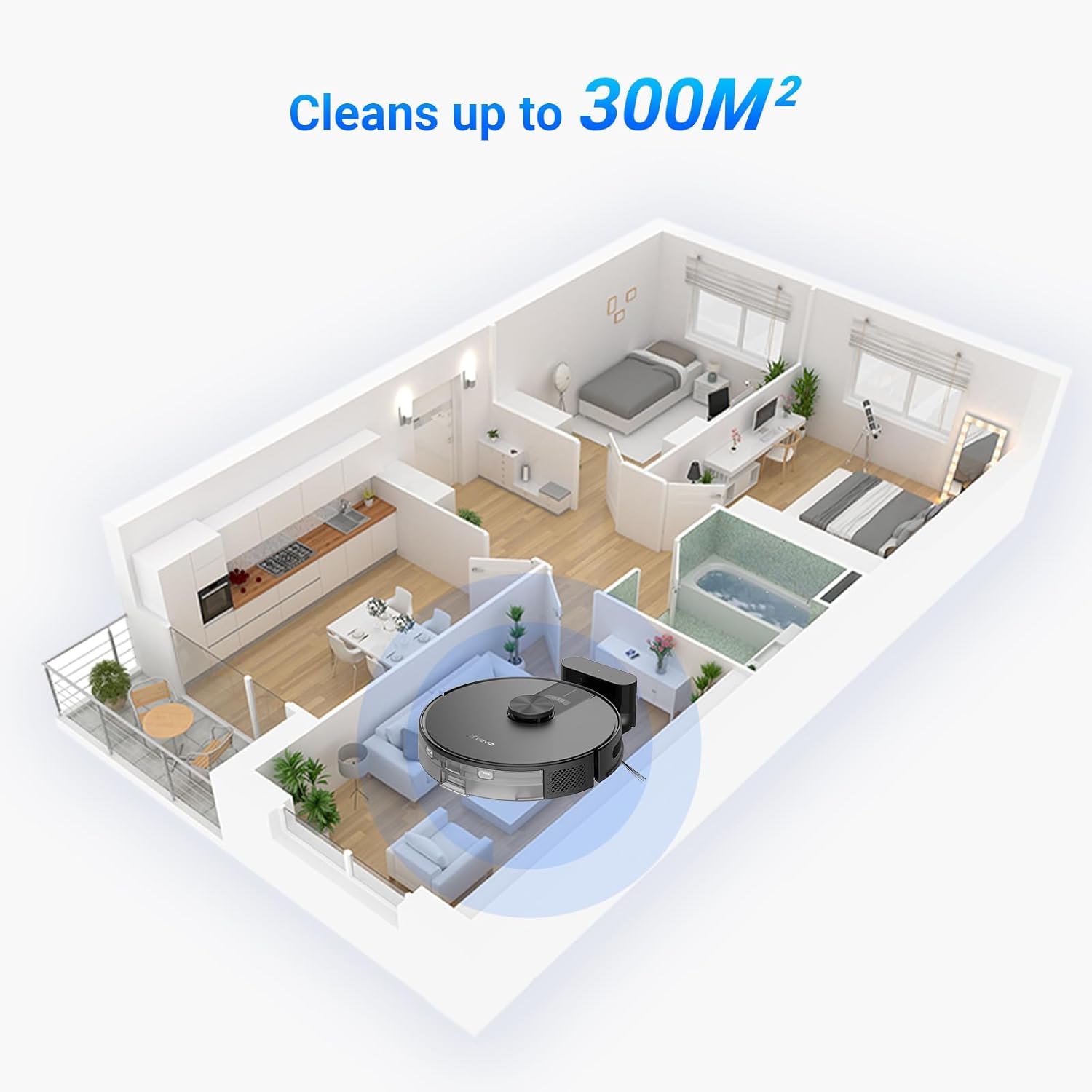 Robot Vacuum Cleaner 4000Pa Self Empty Station Smart LiDAR App Control
