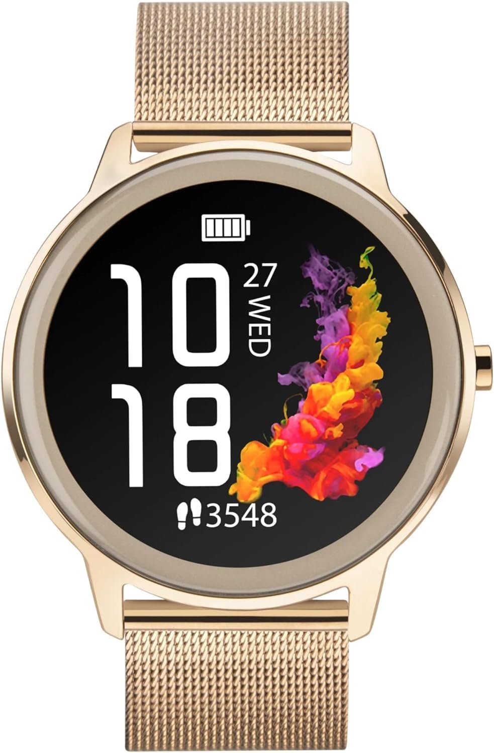 Womens 42mm Mesh Strap Smart Watch Silver