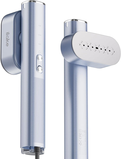 Dual Voltage Travel Garment Steamer 1000W 2in1 Foldable Silver