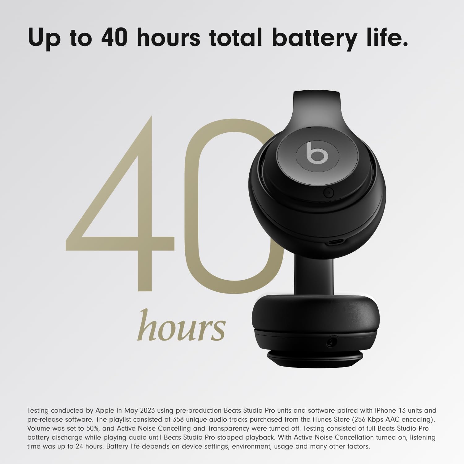 Wireless Noise Cancelling Over Ear Headphones Spatial Audio 40H Battery