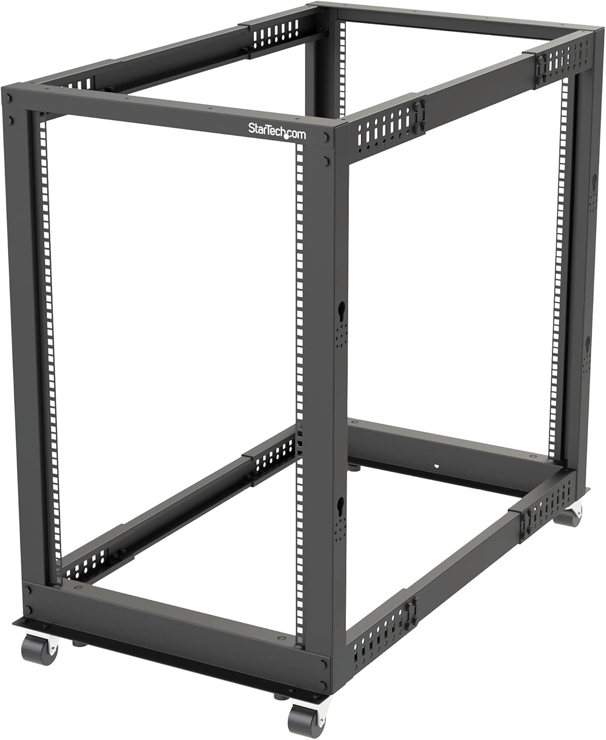 18U Mobile Open Frame Server Rack 4 Post with Wheels