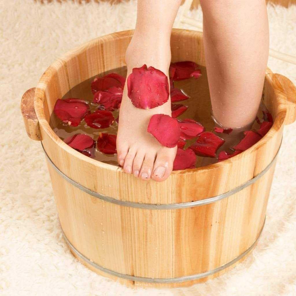 Wooden Foot Spa Tub Soak Bucket Pedicure Barrel Leakproof