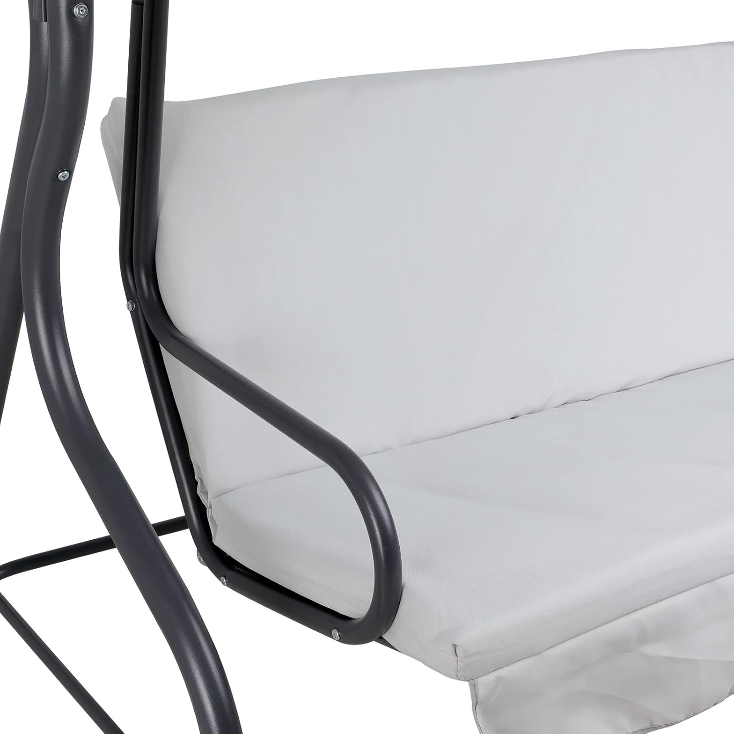 2 Seater Canopy Swing Chair Light Grey Garden Bench