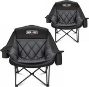 Oversized XL Camping Chairs 2 Pack 450lb Padded Black