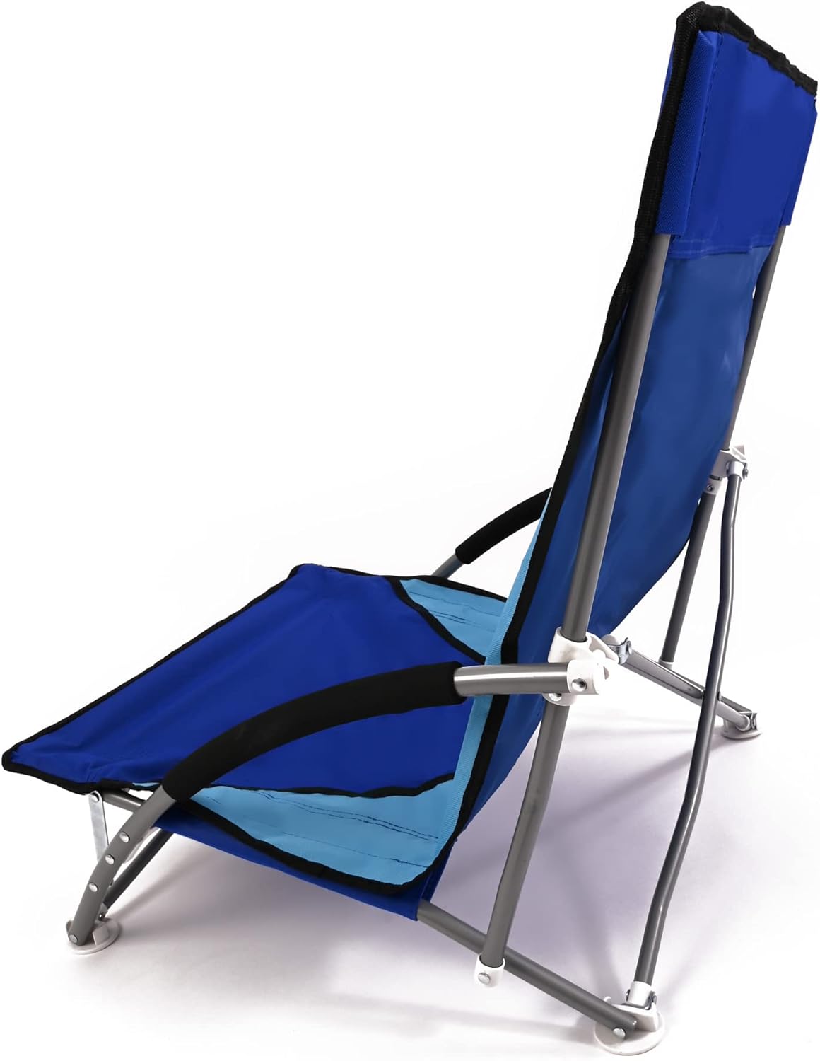 Set of 2 Low Folding Beach Chairs Blue