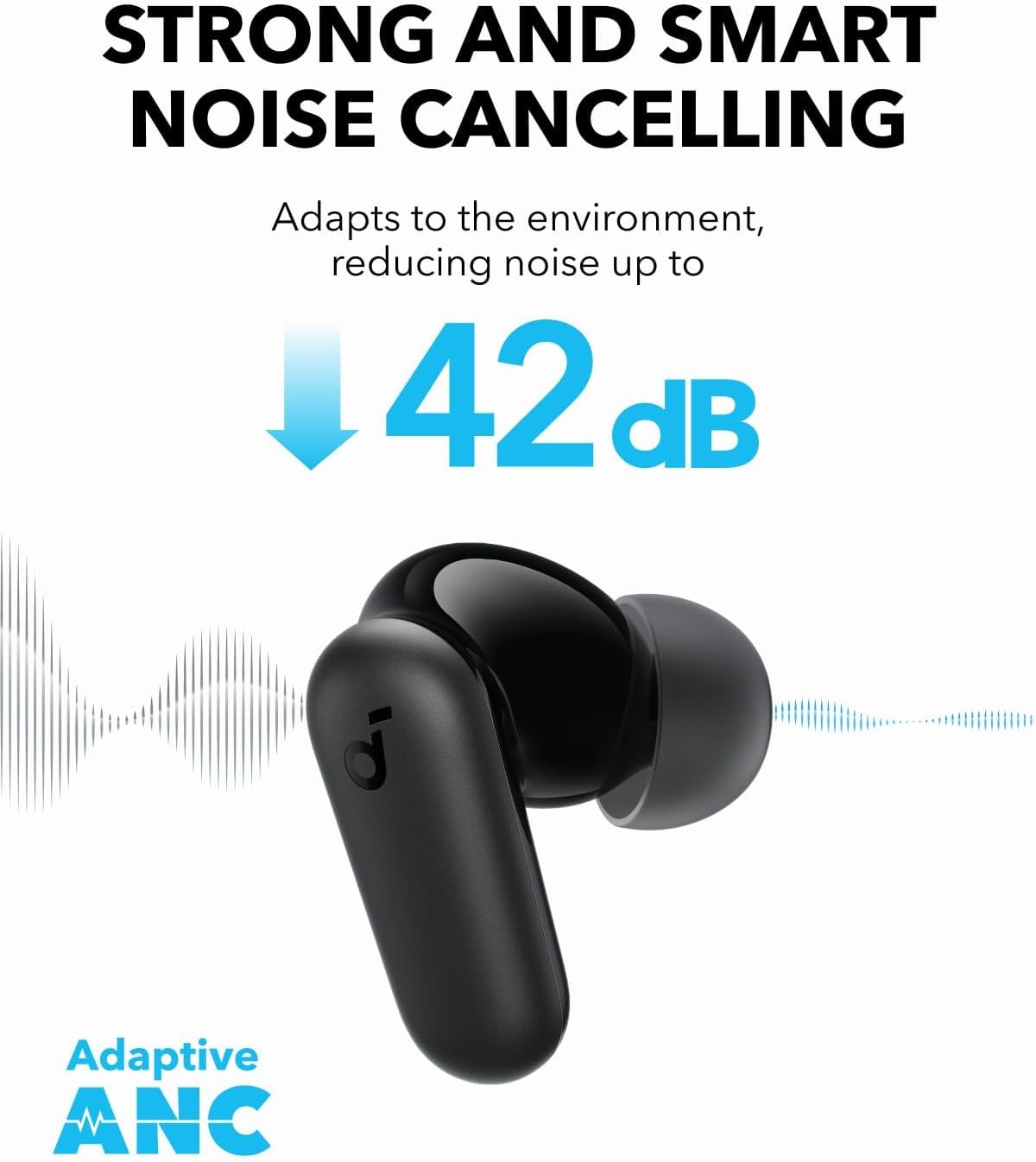 Noise Cancelling Wireless Earbuds 45 Hour Playtime Bass Bluetooth 5.4