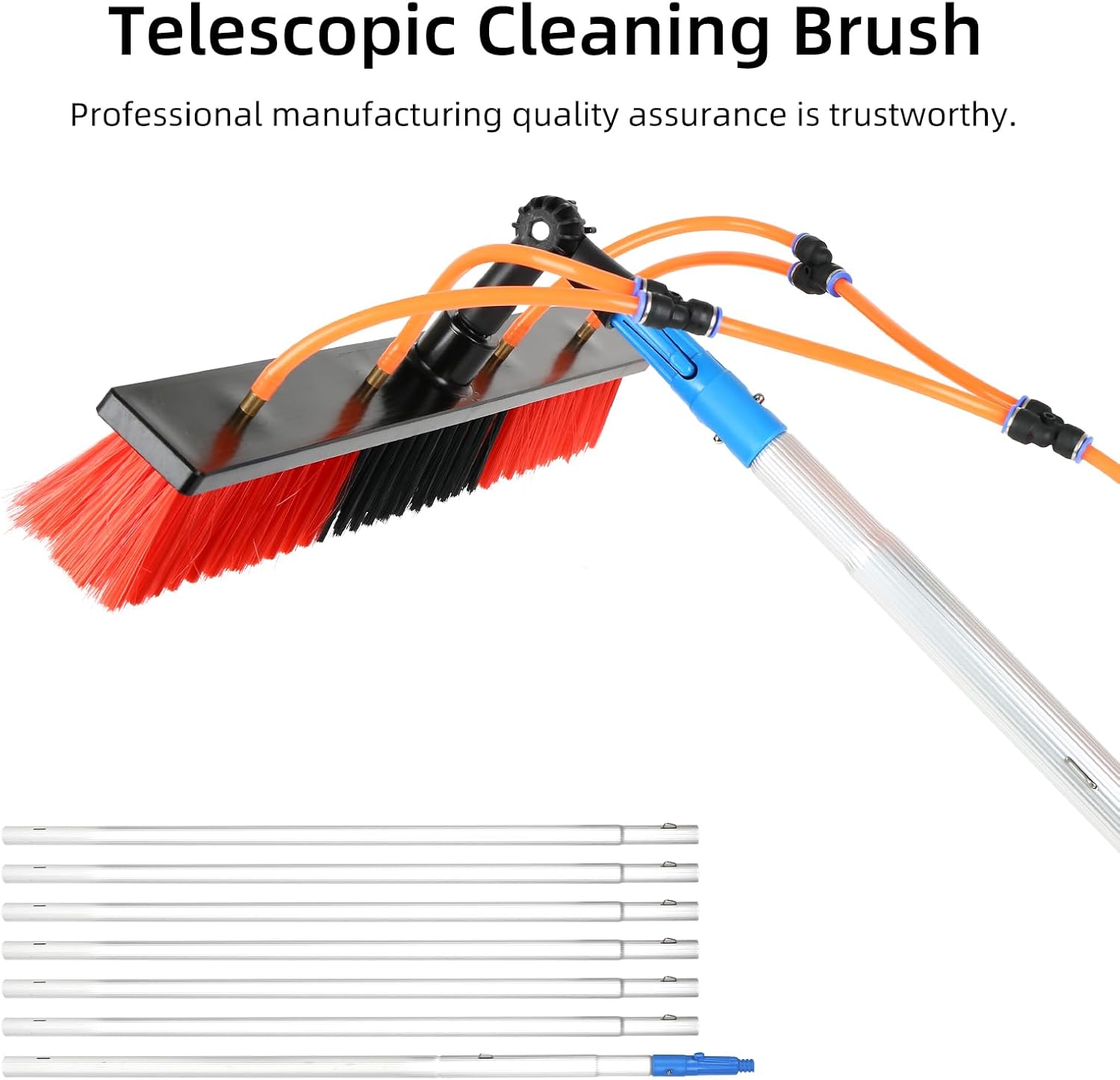 Solar Panel Cleaning Brush 5 to 10M Telescopic Water Fed Pole