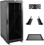 27U Server Rack Cabinet 800mm Glass Door Flat Pack