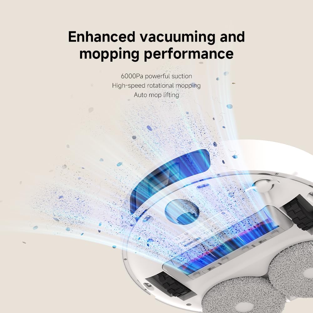 Robot Vacuum Mop Self Empty 6000Pa LiDAR Auto Wash Smart Clean