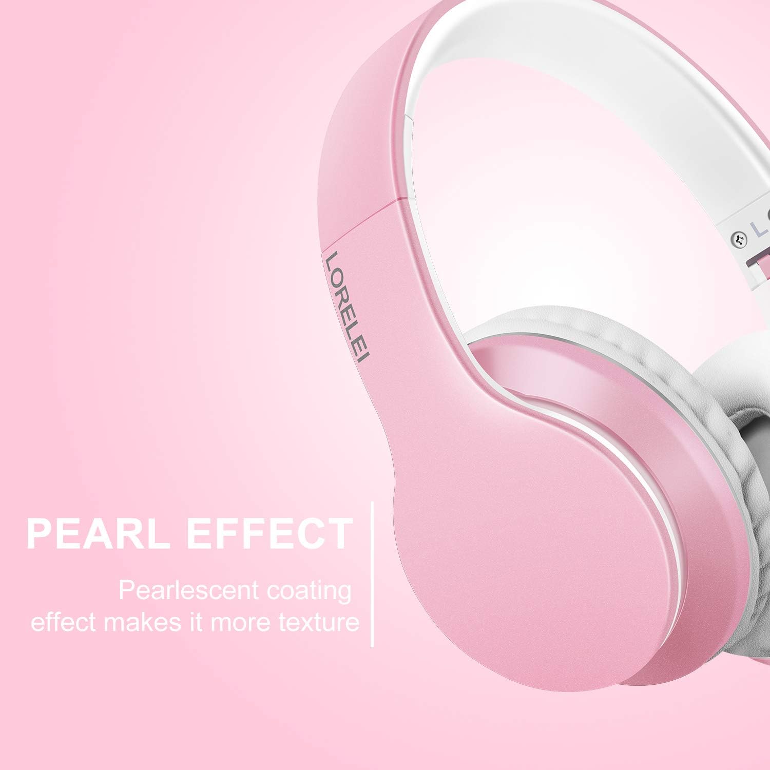 Wired Over Ear Headphones With Mic Stereo Bass 3.5mm Pink