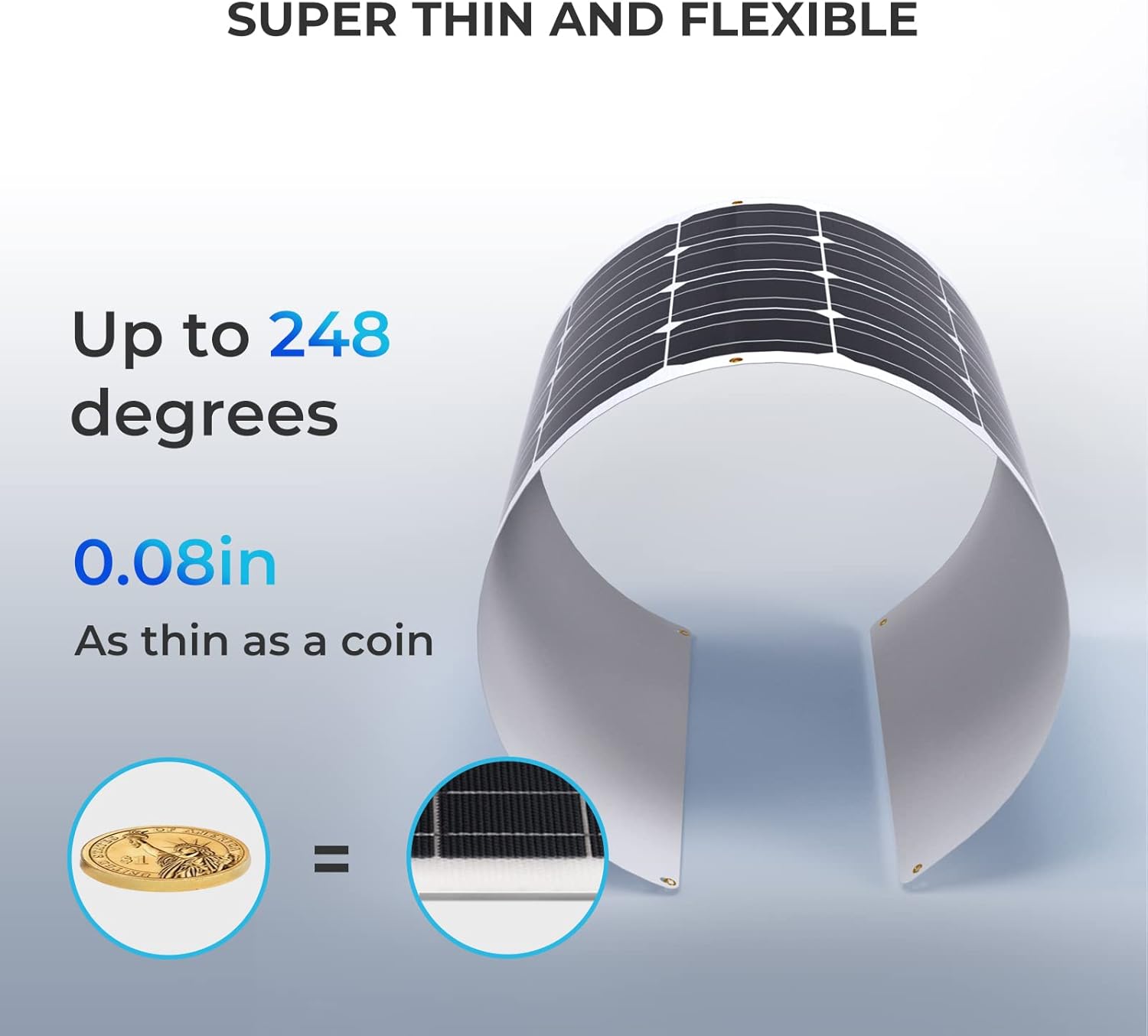200W Ultra Flexible Solar Panel Kit 12V ETFE RV Boat