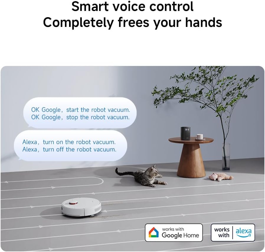 Robot Vacuum Mop 5000Pa LiDAR Mapping WiFi App Pet Hair