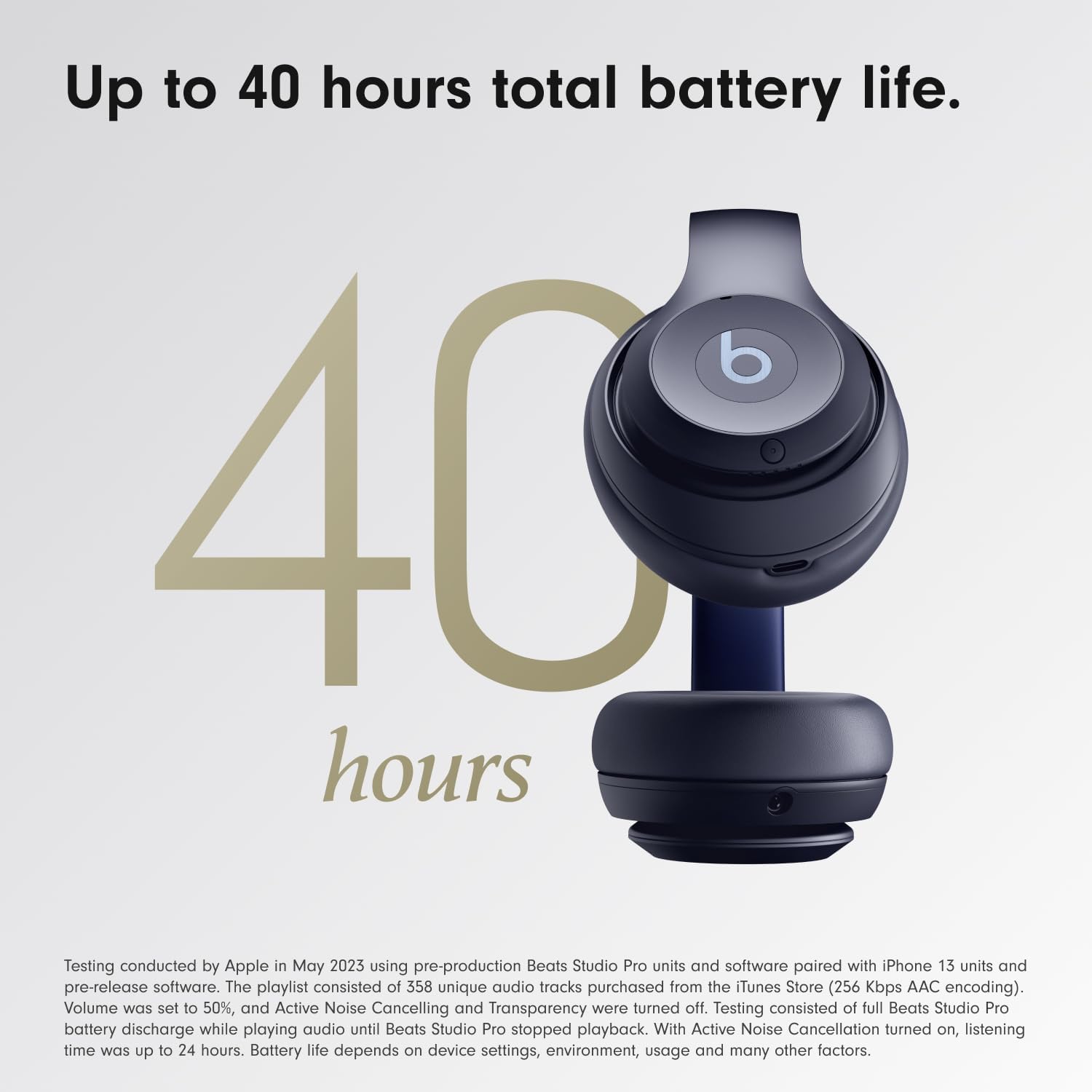 Bluetooth Noise Cancelling Over Ear Headphones Spatial Audio 40H Playtime