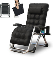 Zero Gravity Reclining Chair Folding Sun Lounger Black 200KG