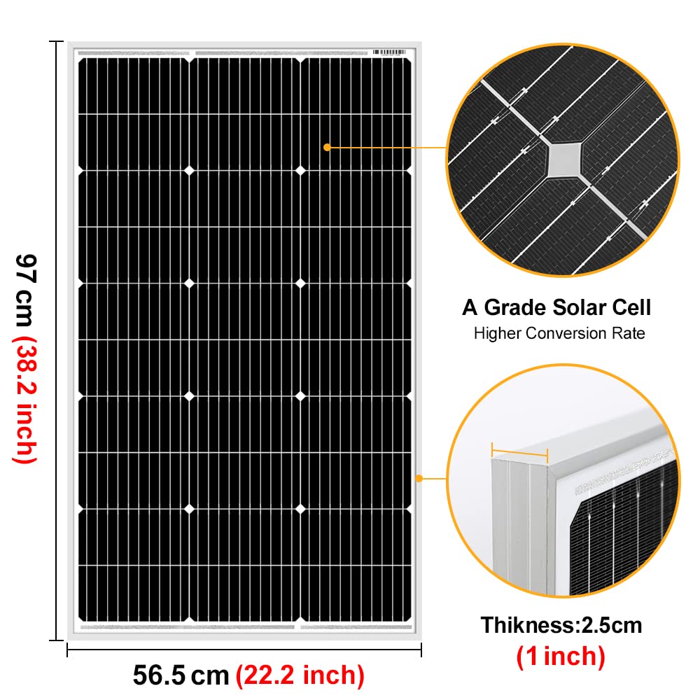 100W Solar Panel 18V Mono High Efficiency 12V Battery Charger