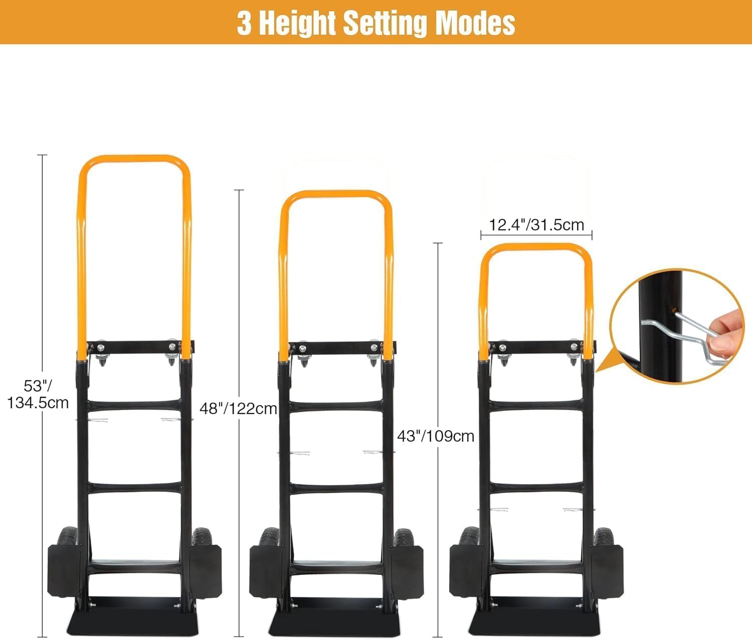 2 In 1 Convertible Hand Truck Dolly 150KG Yellow