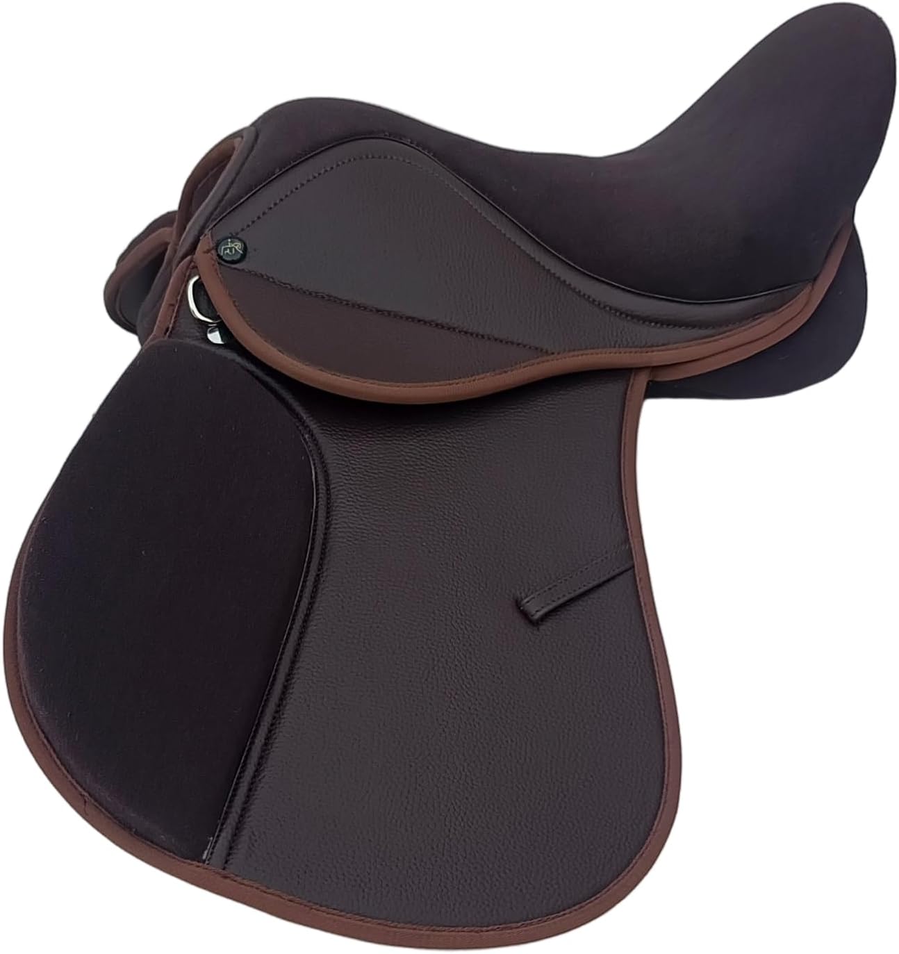 Synthetic GP Horse Saddle 15 Inch Wide Fit Black Brown Suede Seat