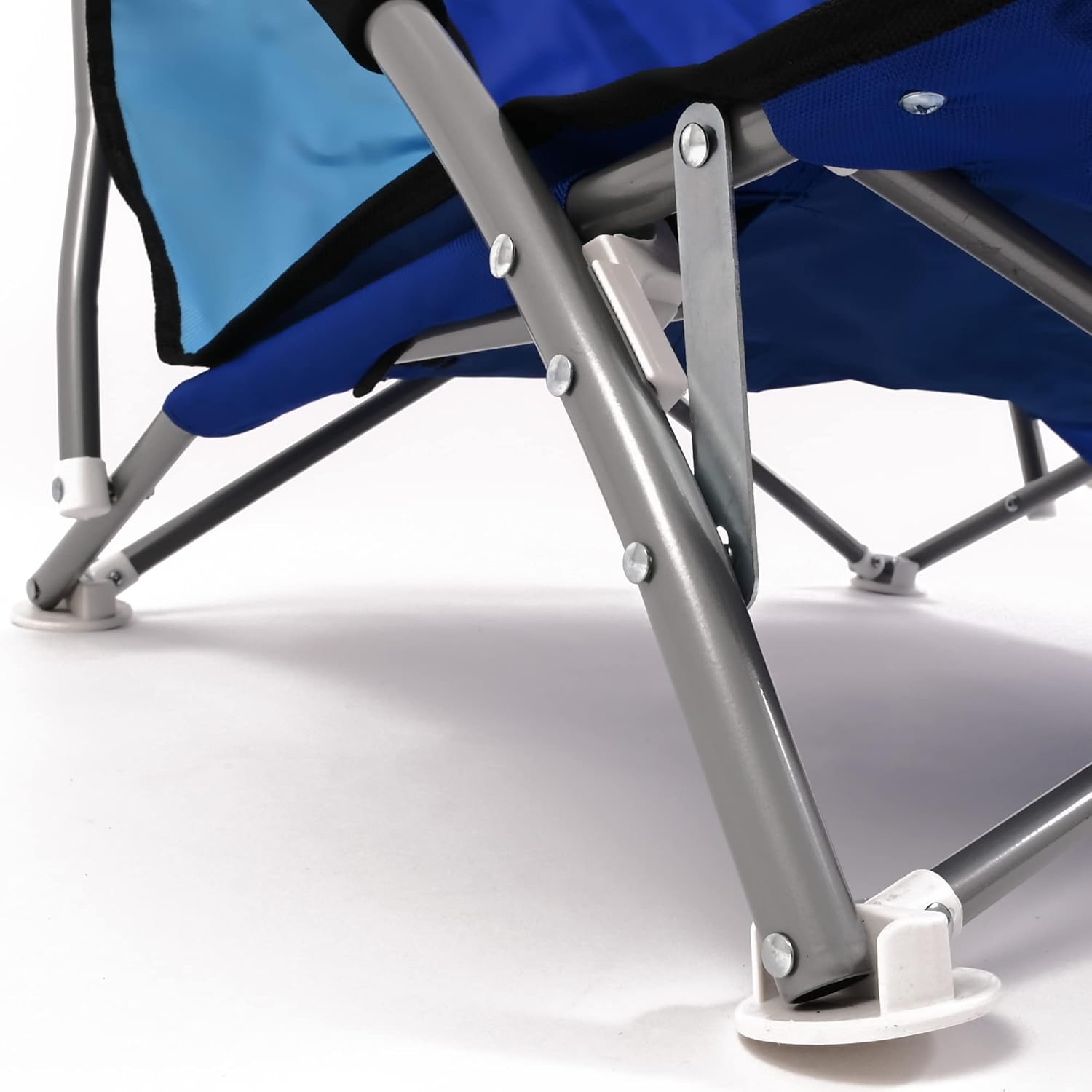 Set of 2 Low Folding Beach Chairs Blue