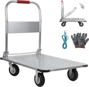2000lbs Foldable Steel Platform Truck Flatbed Push Cart