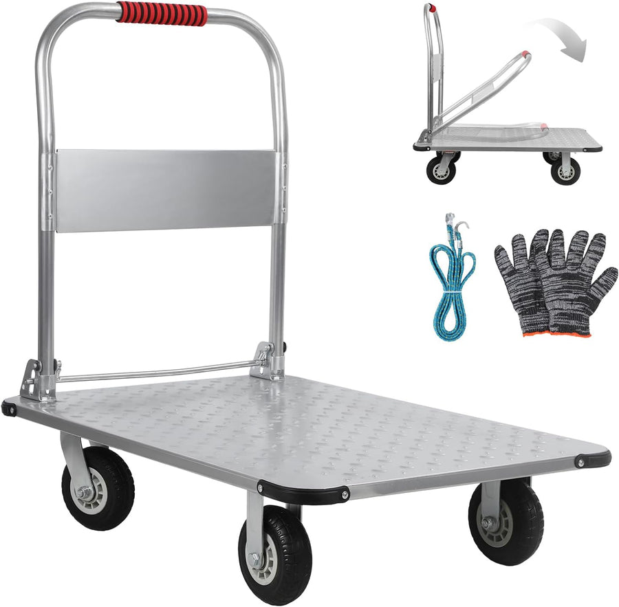 2000lbs Foldable Steel Platform Truck Flatbed Push Cart