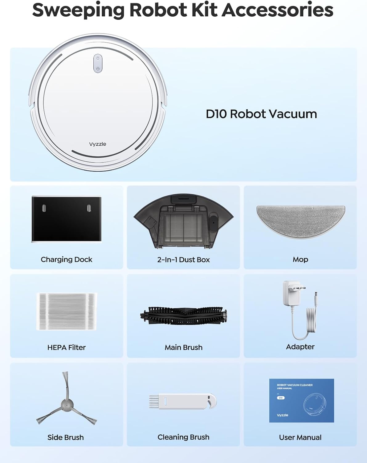 Robot Vacuum Mop 5000Pa Ultra Thin LiDAR Smart Mapping App Control