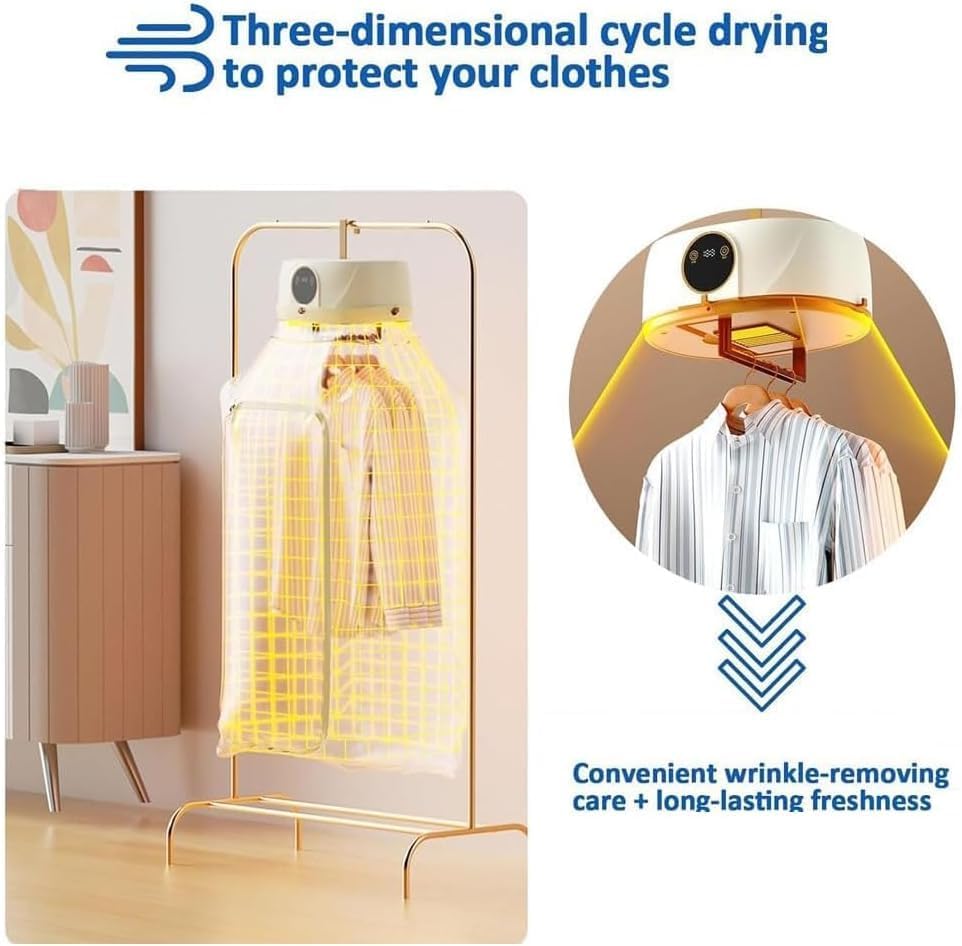 Automatic Clothes Ironing Machine Portable Dryer Steamer Remote